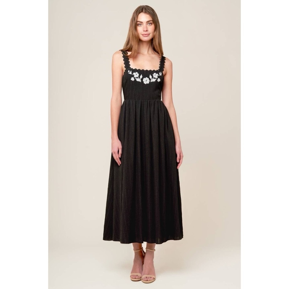 Floral Embroidered Midi Dress